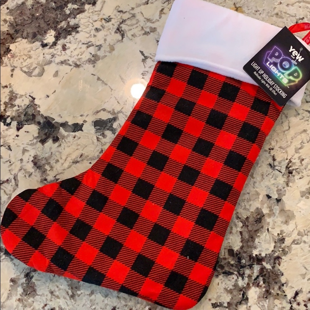 Yew pop lights buffalo check stocking - Picture 6 of 6